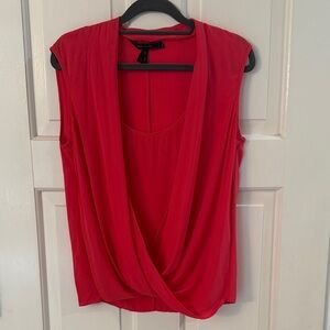 BCBGMaxAzria Vibrant Red Sleeveless Blouse